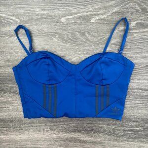 Adidas Blue Bralette crop top/ Corset Style, Size Medium
